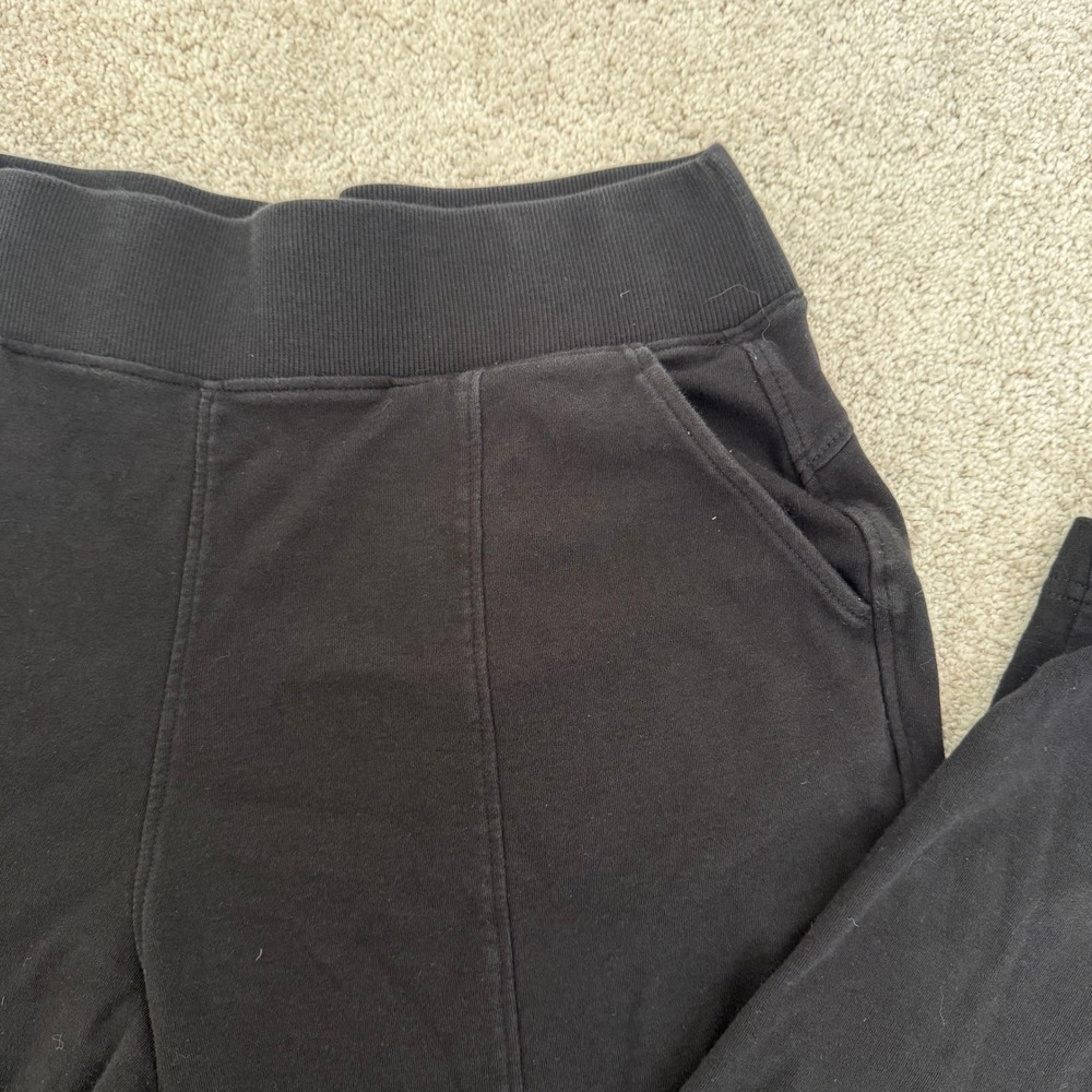 Pact Organic Cotton Black High Rise Split Hem Crop Pants‎ Womens Medium - Picture 3 of 11